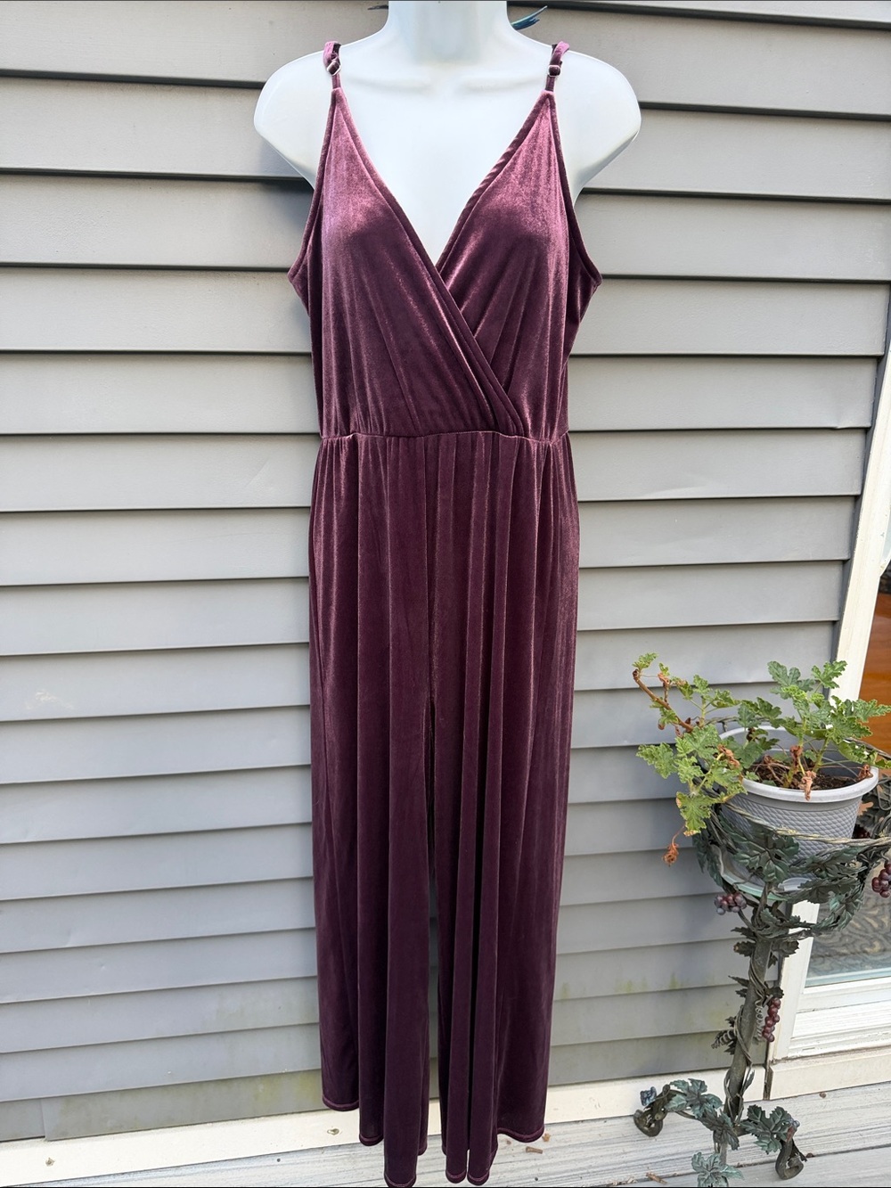Wild Fable Velvet Plum Jumpsuit Size Medium